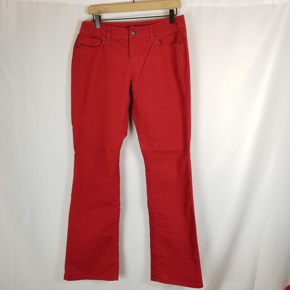LOFT Denim - Ann Taylor LOFT Red Corduroy Curvy Boot Size 29/8